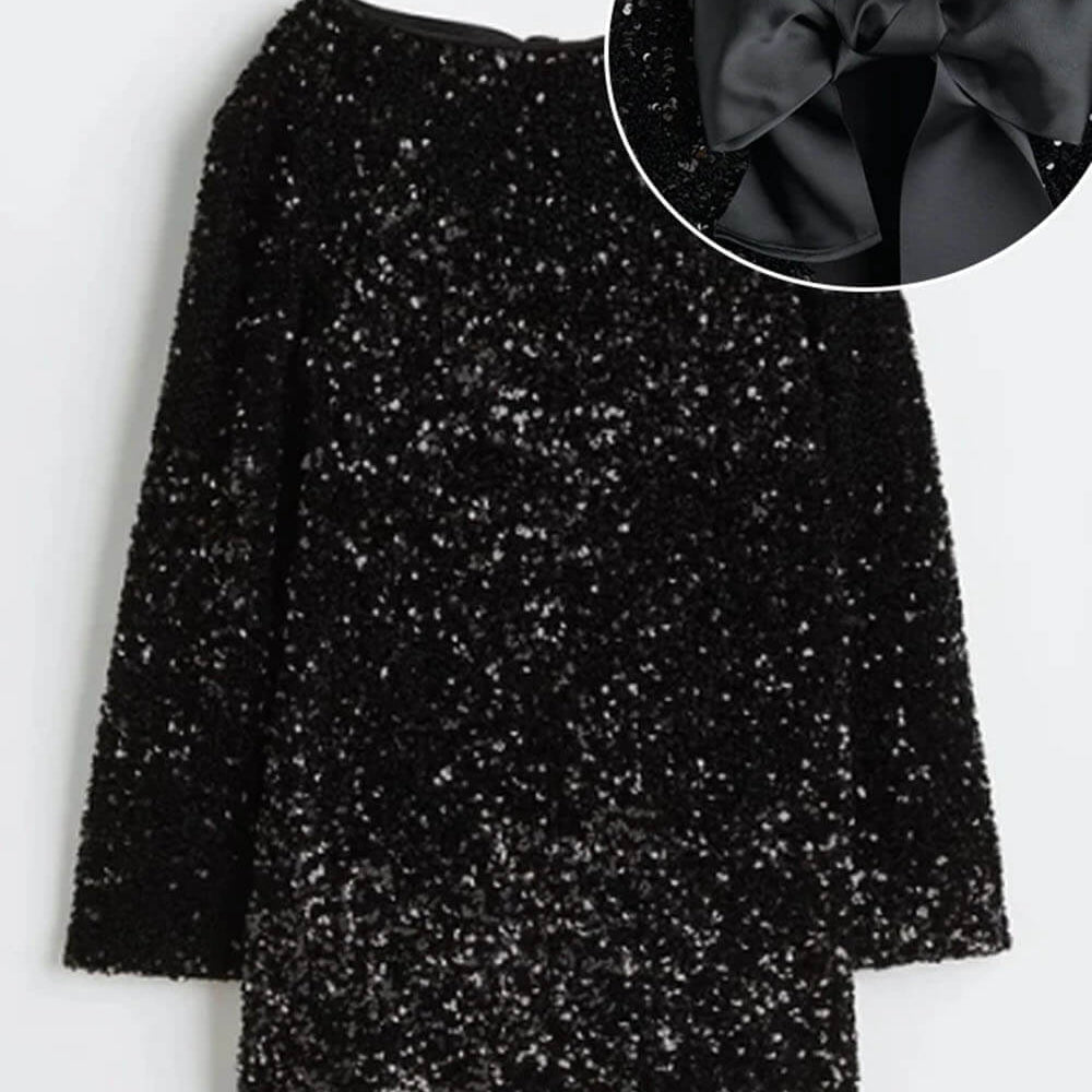 Women Textured Boucle Knit Long Sleeve Mini Dress - Image 14