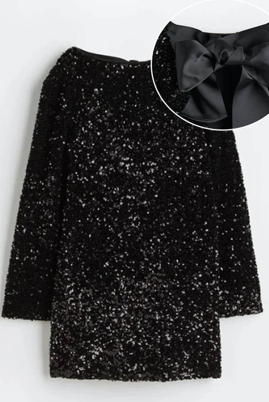 Women Textured Boucle Knit Long Sleeve Mini Dress - Image 14