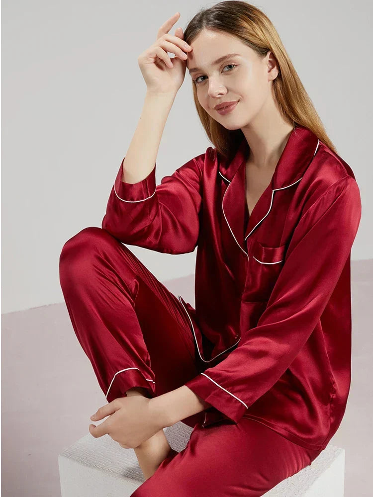 Women's Mulberry Silk Pajama Set Luxury Sleepwear - Image 2
