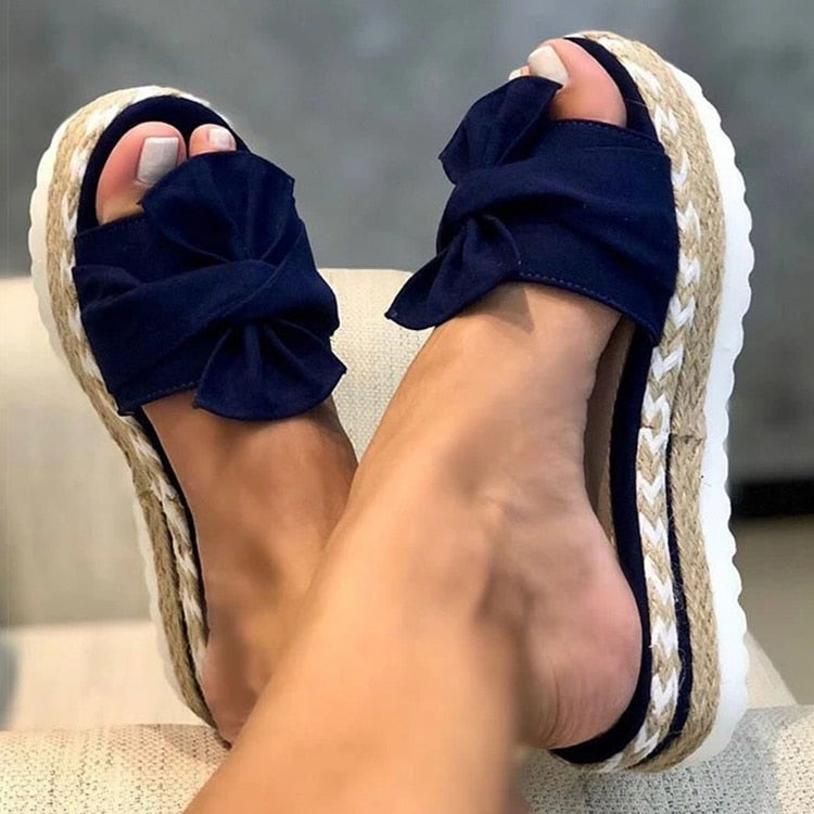 Women Bow Flat Sandals - Image 8