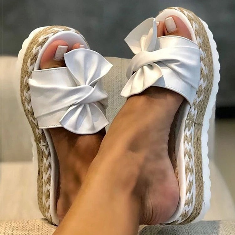 Women Bow Flat Sandals - Image 6
