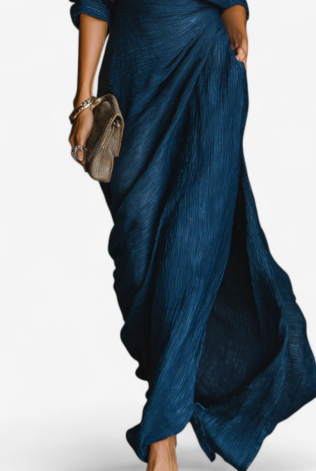 Women Button Front Collared Maxi Dress - Image 2