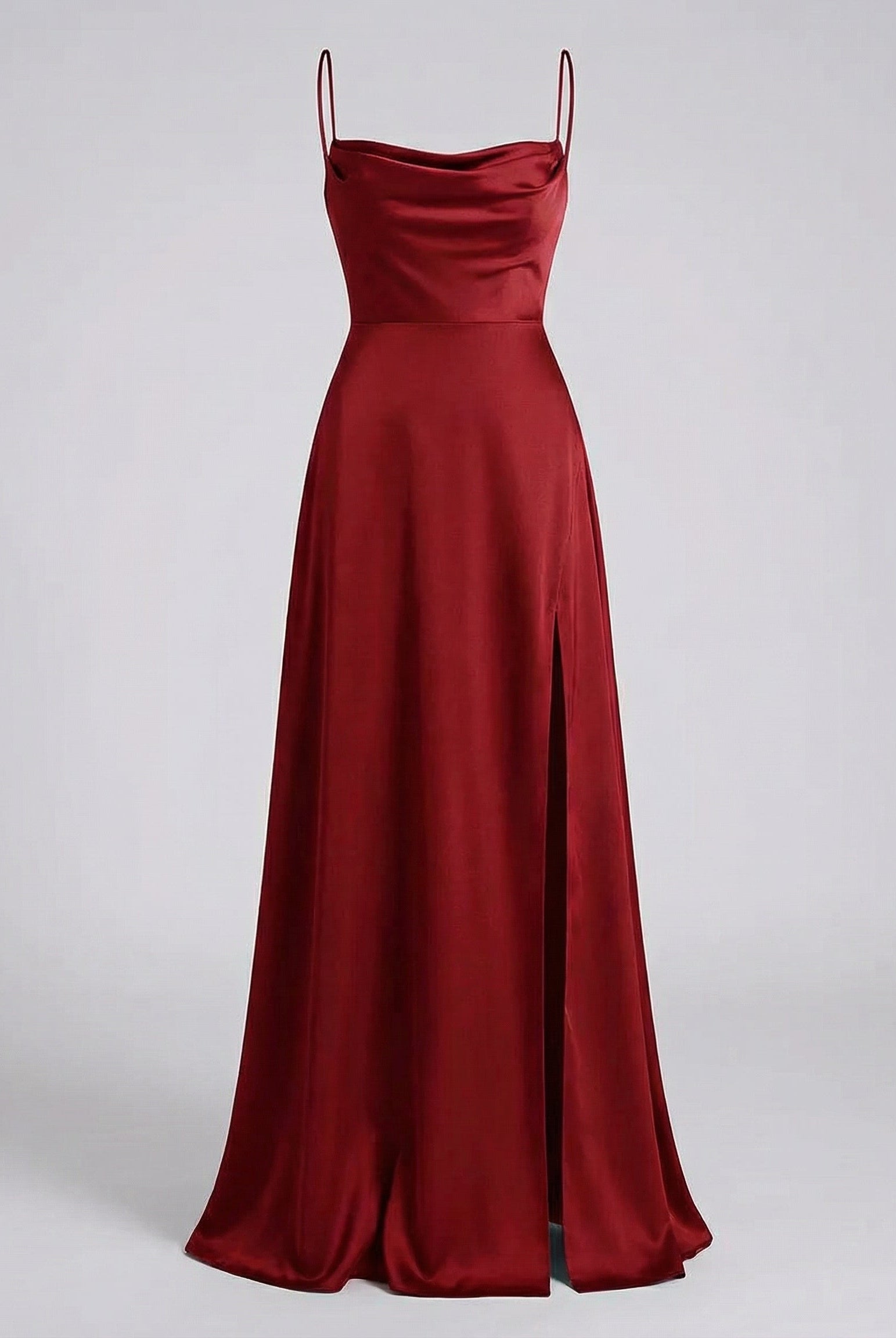 Women Satin Cowl Neck Maxi Dress Formal Evening - Image 2