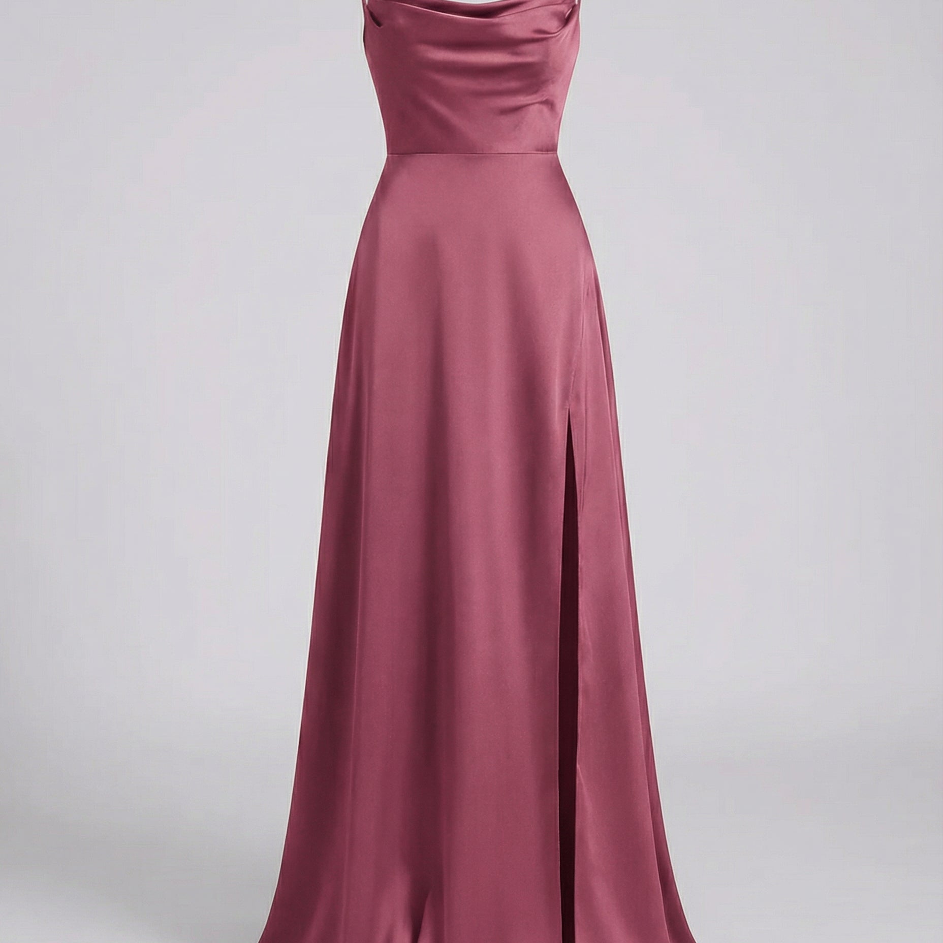 Women Satin Cowl Neck Maxi Dress Formal Evening - Image 8