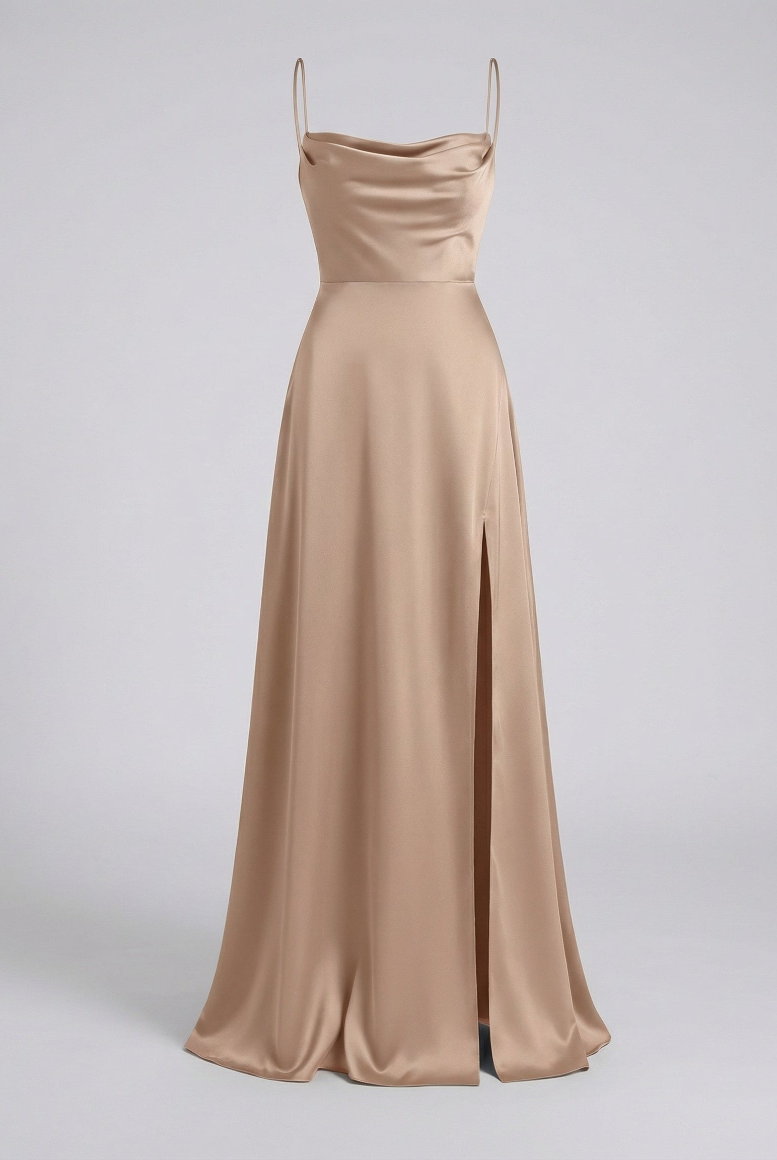 Women Satin Cowl Neck Maxi Dress Formal Evening - Image 9
