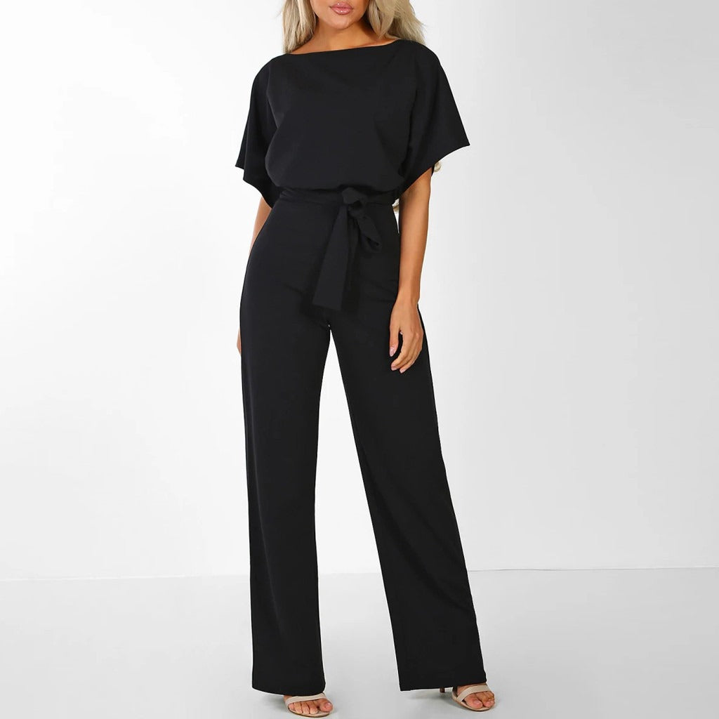 Imee | Women’s Tie-Front Batwing Jumpsuit - Image 2