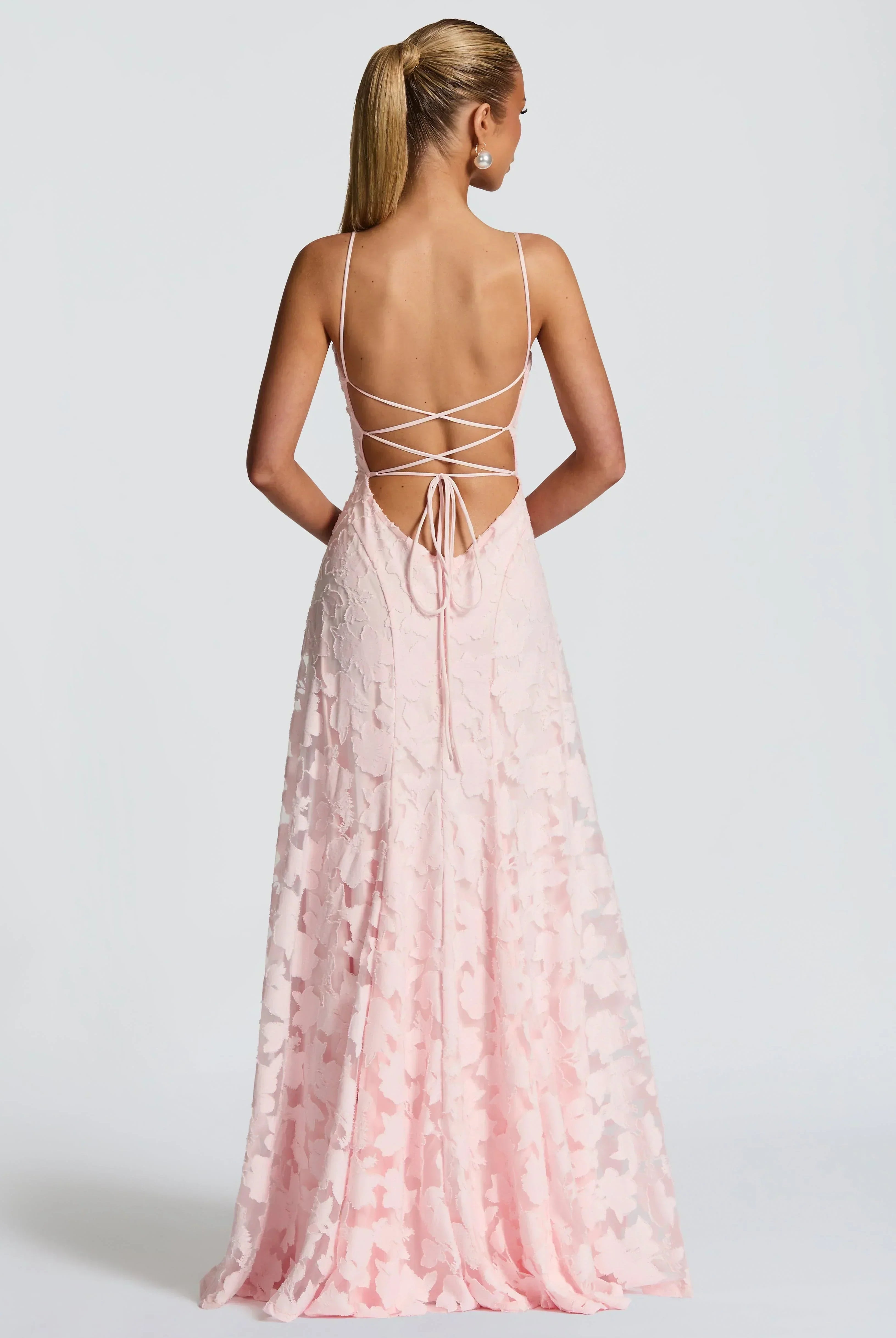 Women Floral Lace Cowl Neck Maxi Dress - Image 16