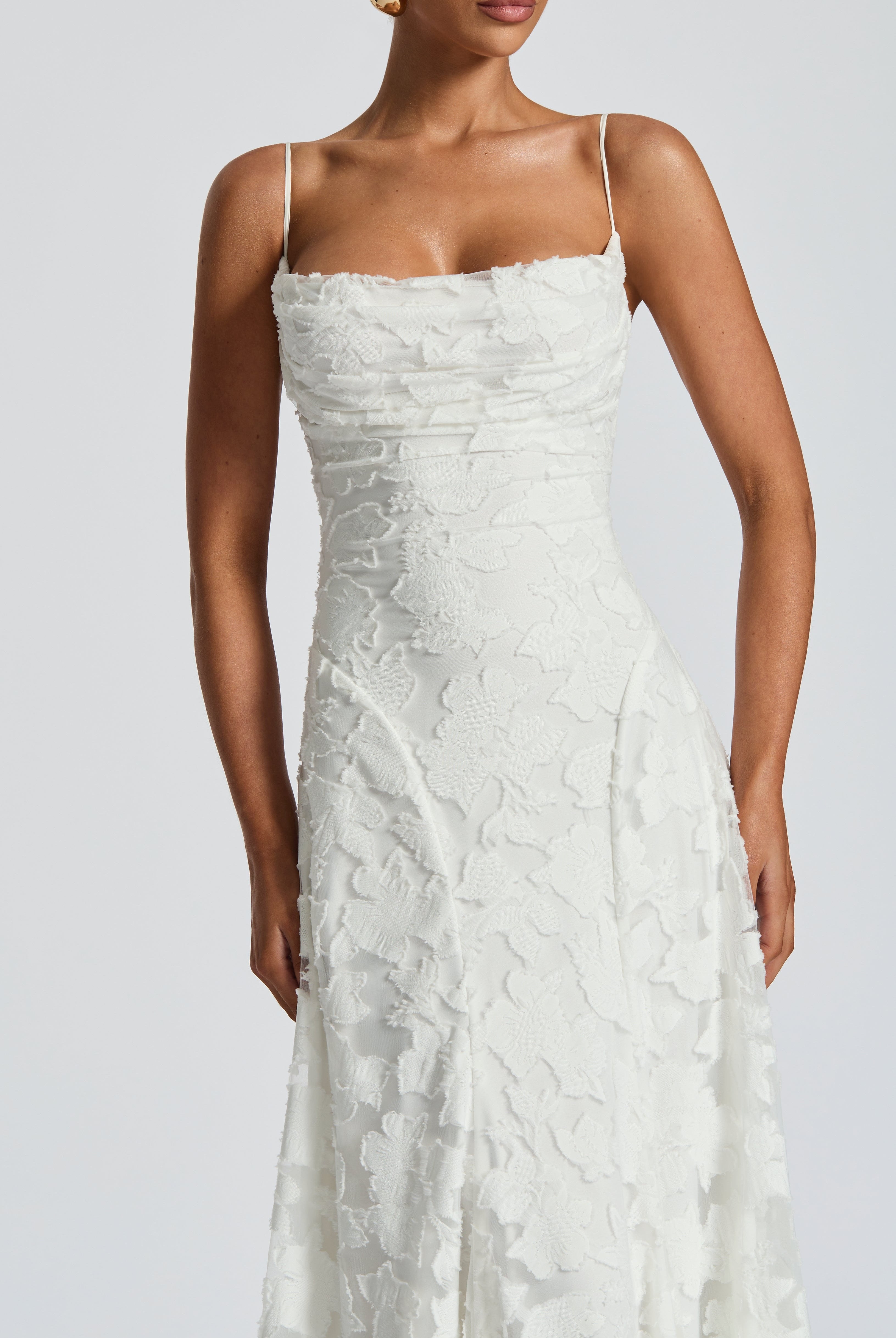 Women Floral Lace Cowl Neck Maxi Dress - Image 10