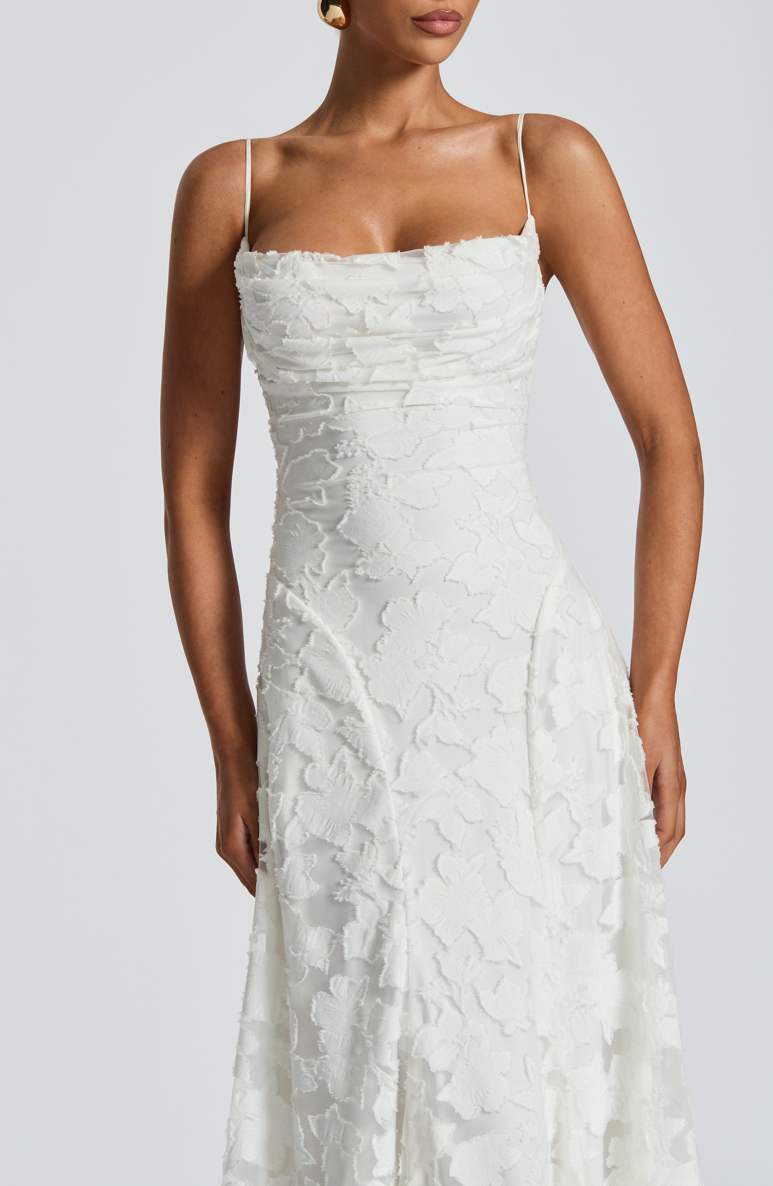 Women Floral Lace Cowl Neck Maxi Dress - Image 10