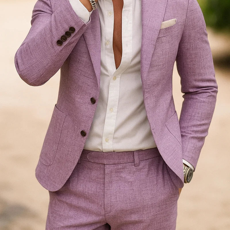 Men's Slim Fit Two Piece Suit Set - Image 9