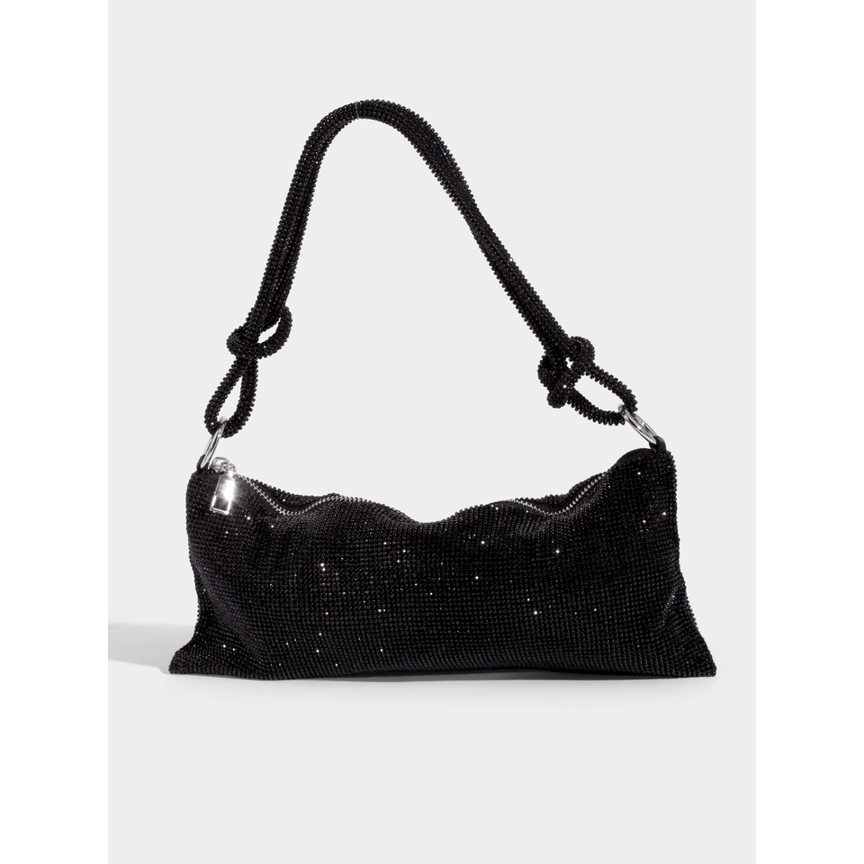 Women Rhinestone Evening Bag Triangle Knotted Clutch - Image 9
