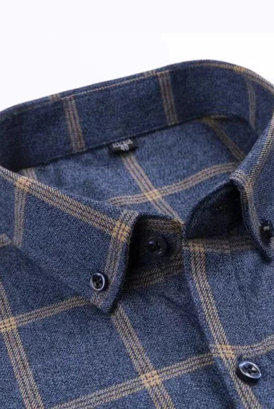 Men's Plaid 100% Cotton Button-Down Shirt - Image 4