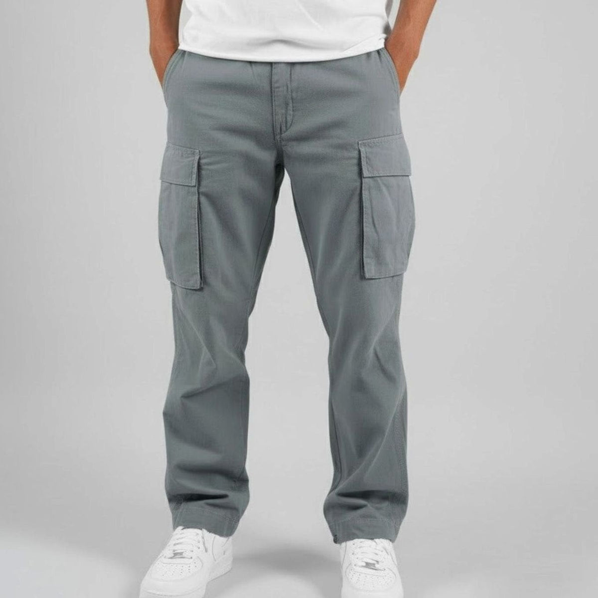 Men's Relaxed Fit Multi-Pocket Streetwear Cargo Pants - Image 8