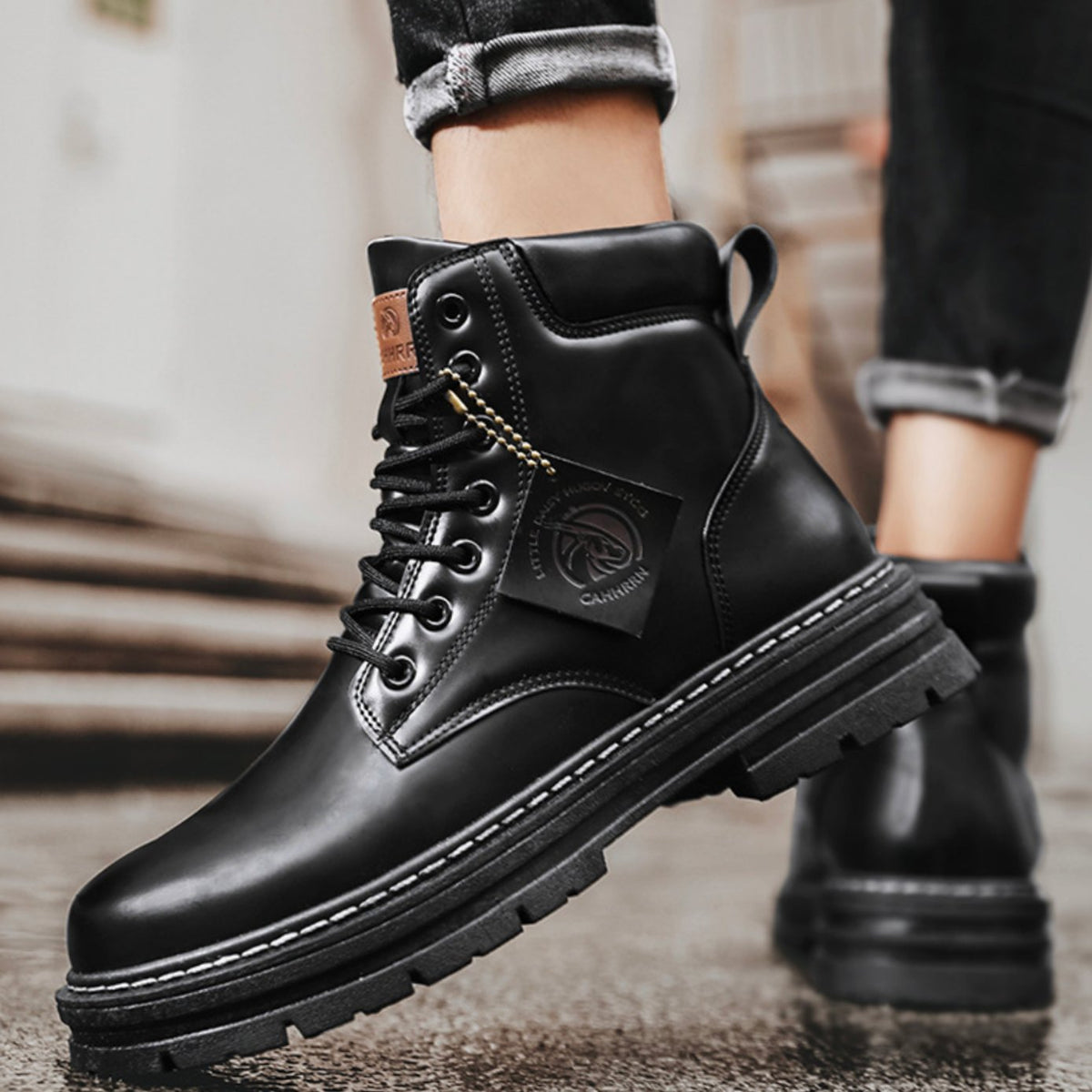 Men's Rugged Lace-Up Ankle Hiking Boots - Image 3