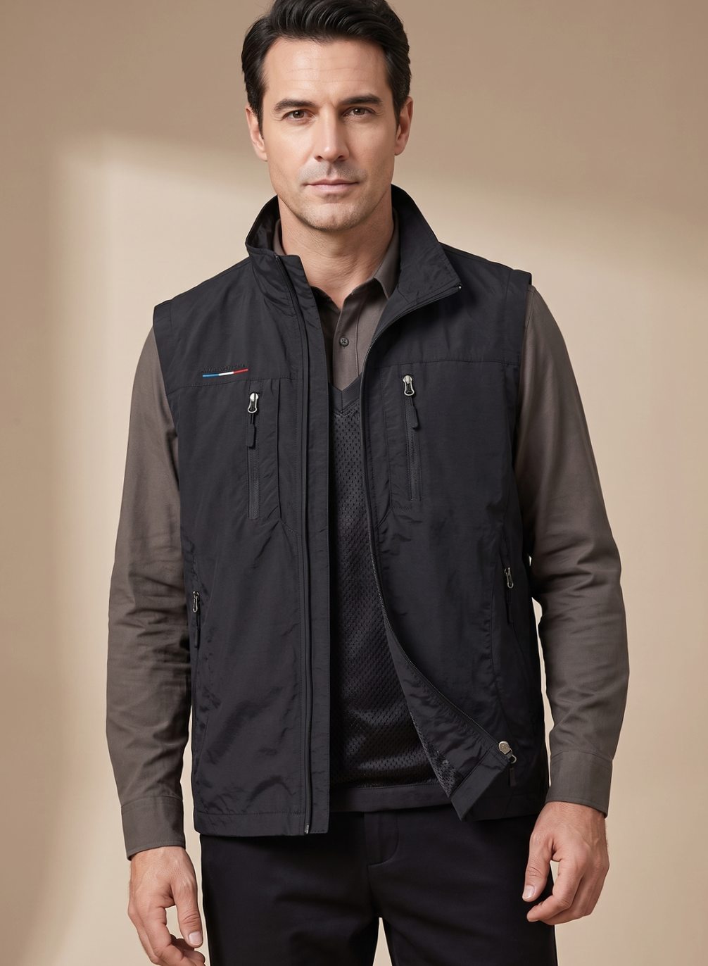 Men's Multi-Pocket Cargo Vest Sleeveless Lightweight Utility - Image 2