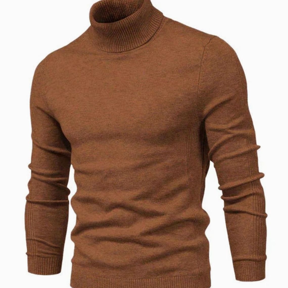 Men's Slim Fit Ribbed Turtleneck Knit Sweater - Image 8