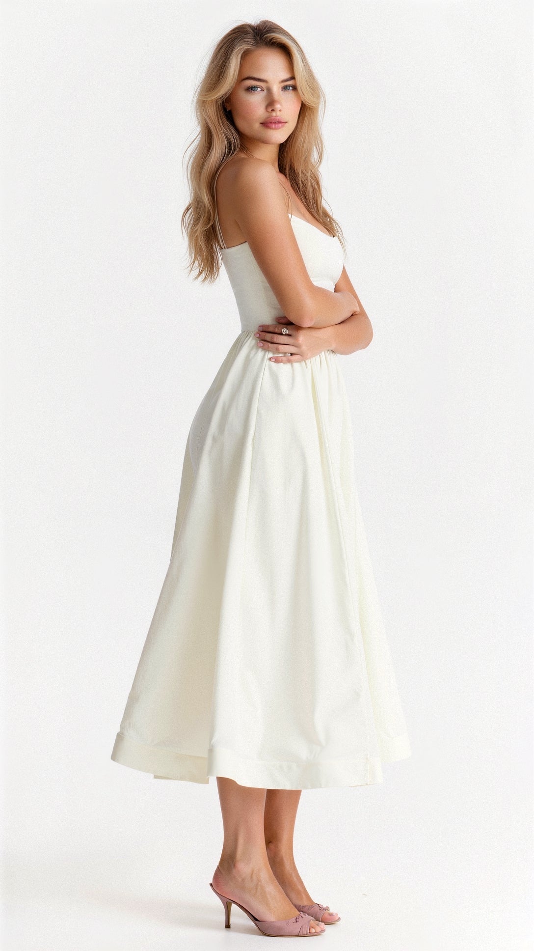 Women Sleeveless Elegant Midi Dress - Image 3