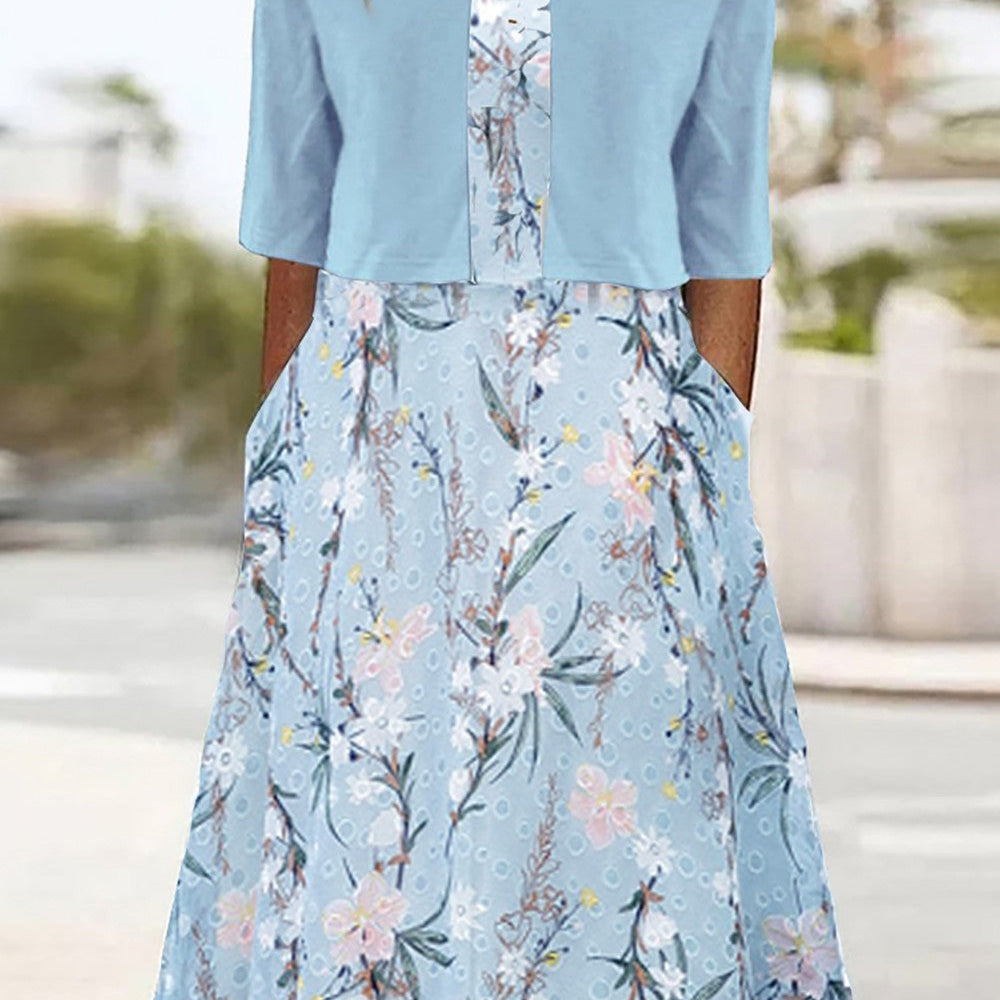 Elise™ - Blumen Zweiteiliges Midi-Kleid - Image 5