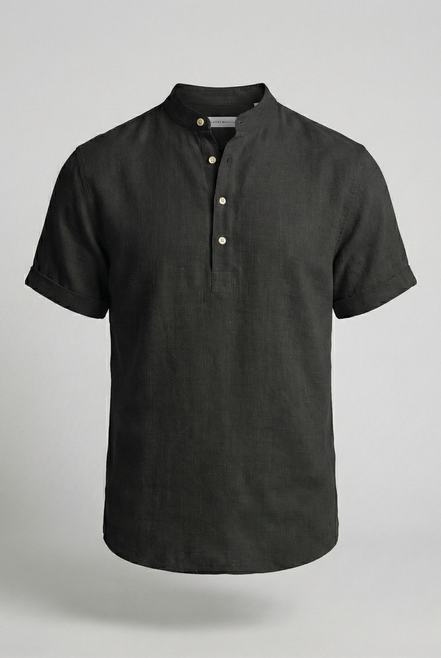 Men's Linen Mandarin Collar Short Sleeve Shirt - Image 9