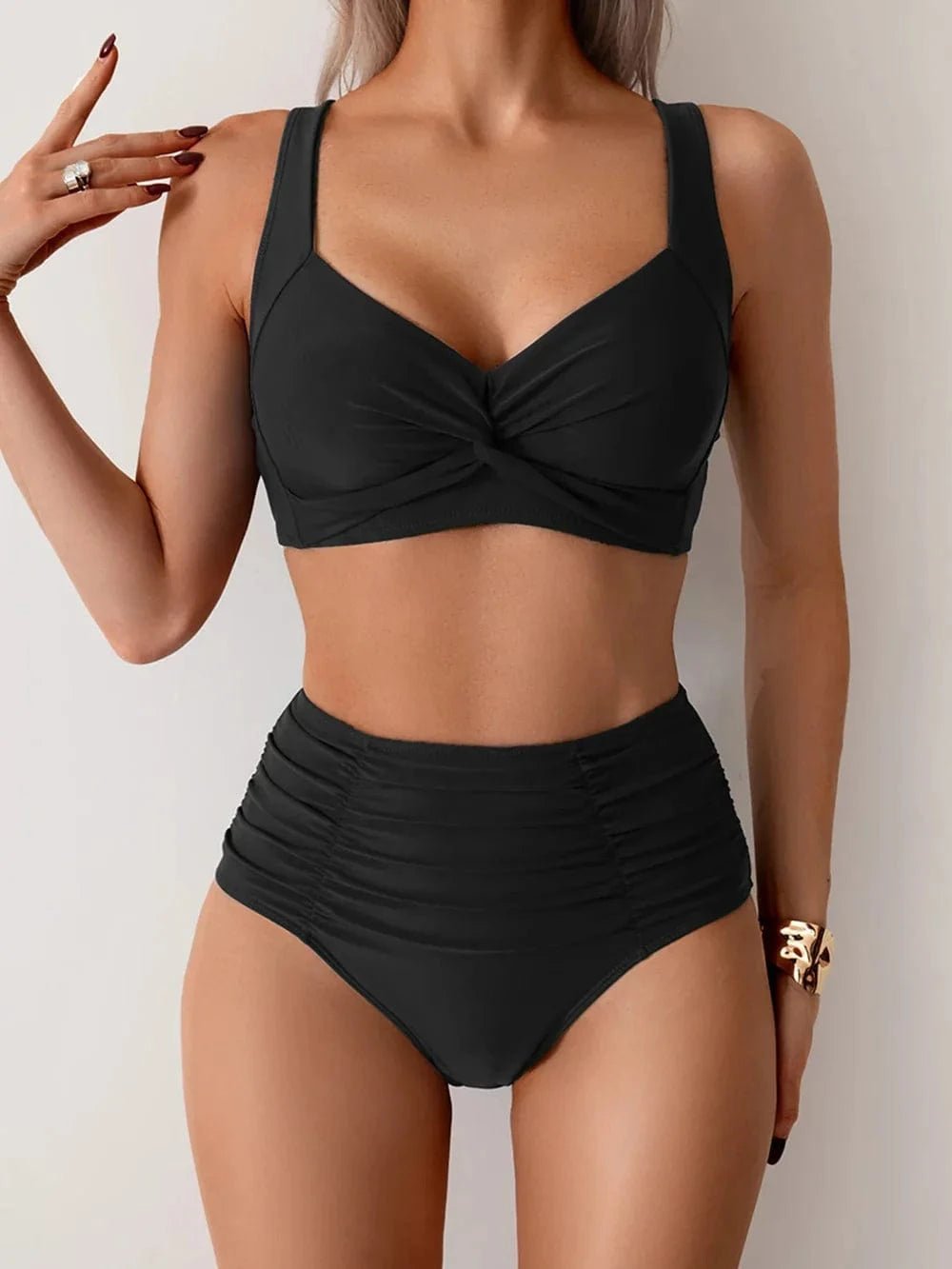 Women High Waisted Bikini Set Two Piece Tummy Control