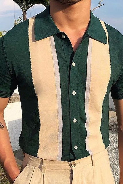 Men's Striped Polo Shirt Lightweight Summer Casual - Image 2