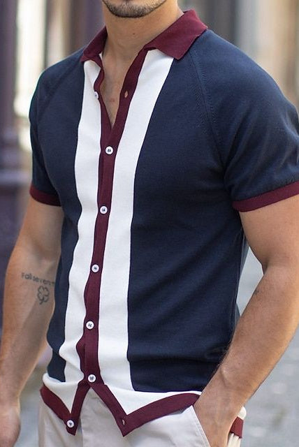 Men's Striped Polo Shirt Lightweight Summer Casual - Image 4