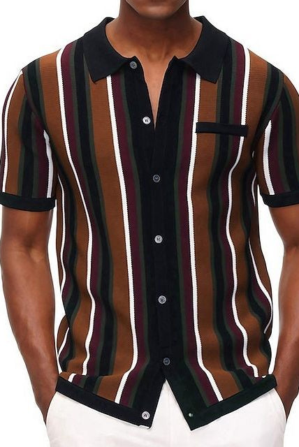 Men's Striped Polo Shirt Lightweight Summer Casual - Image 5
