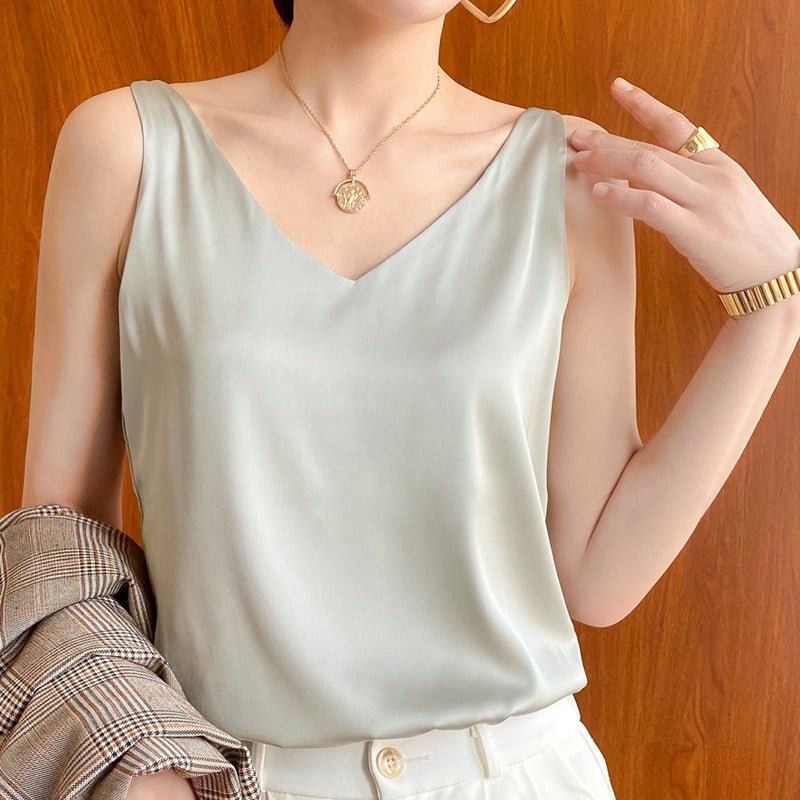 Women Silky Tank Top Sleeveless Camisole - Image 7