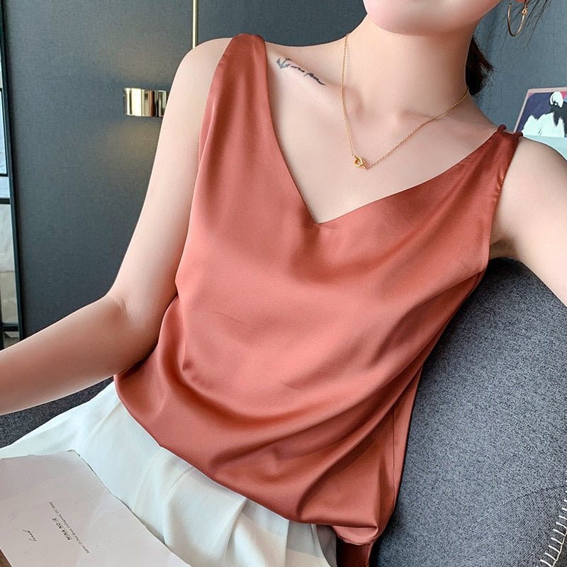 Women Silky Tank Top Sleeveless Camisole - Image 6