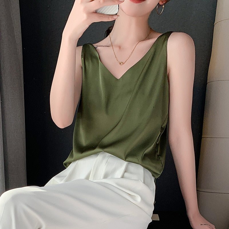 Women Silky Tank Top Sleeveless Camisole - Image 5