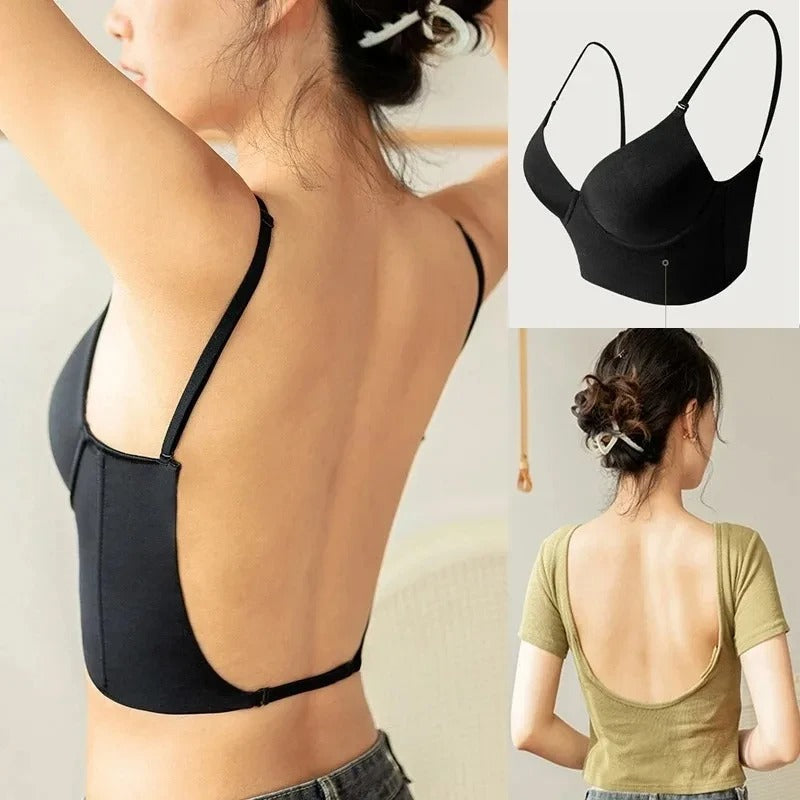Women Strappy Backless Wireless Bra