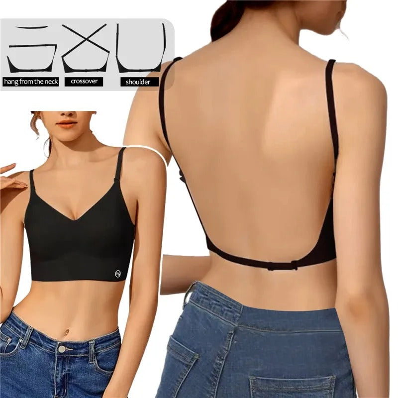 Women Strappy Backless Wireless Bra - Image 2