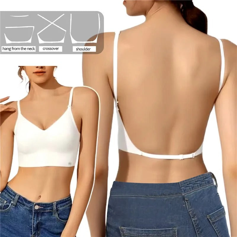 Women Strappy Backless Wireless Bra - Image 3