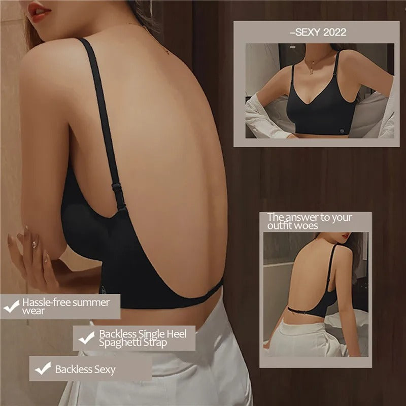Women Strappy Backless Wireless Bra - Image 5