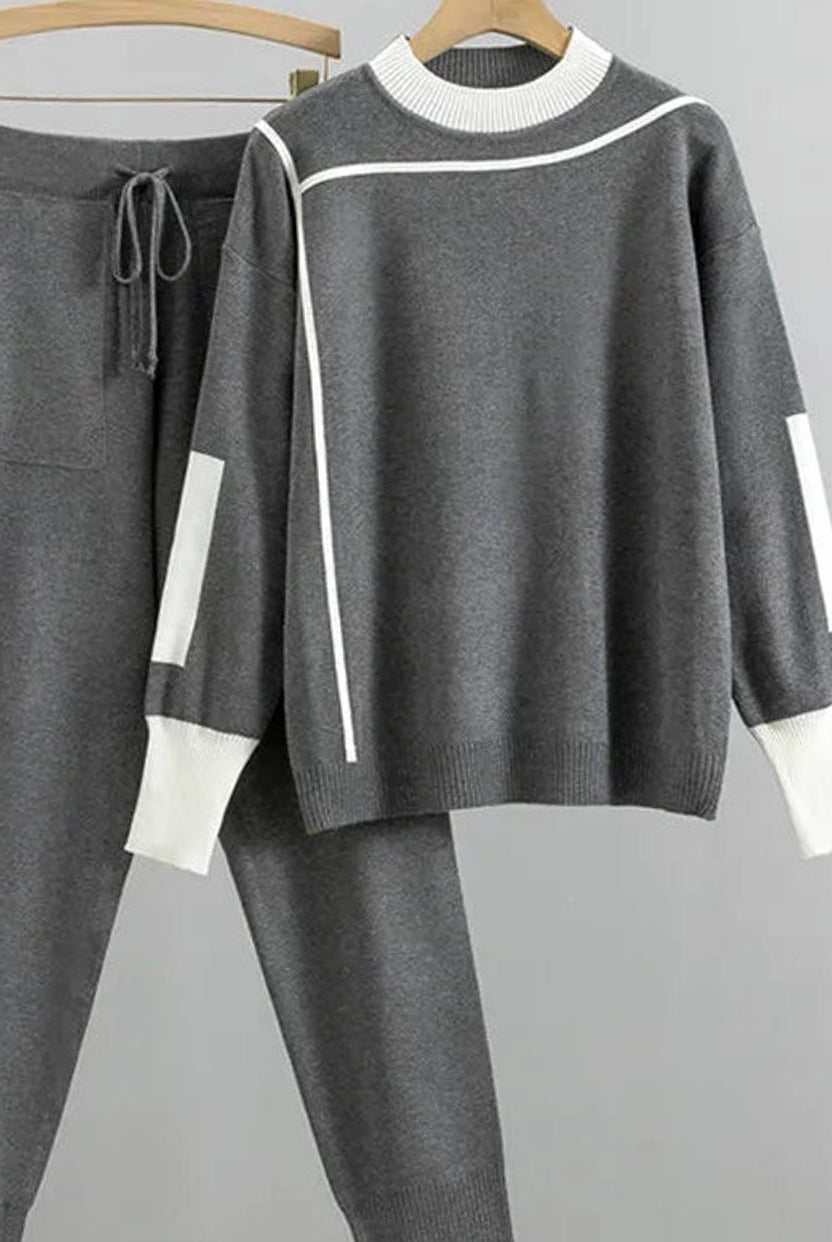 Women 2 Piece Knit Sweater Jogger Set