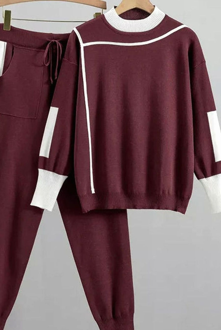 Women 2 Piece Knit Sweater Jogger Set - Image 3