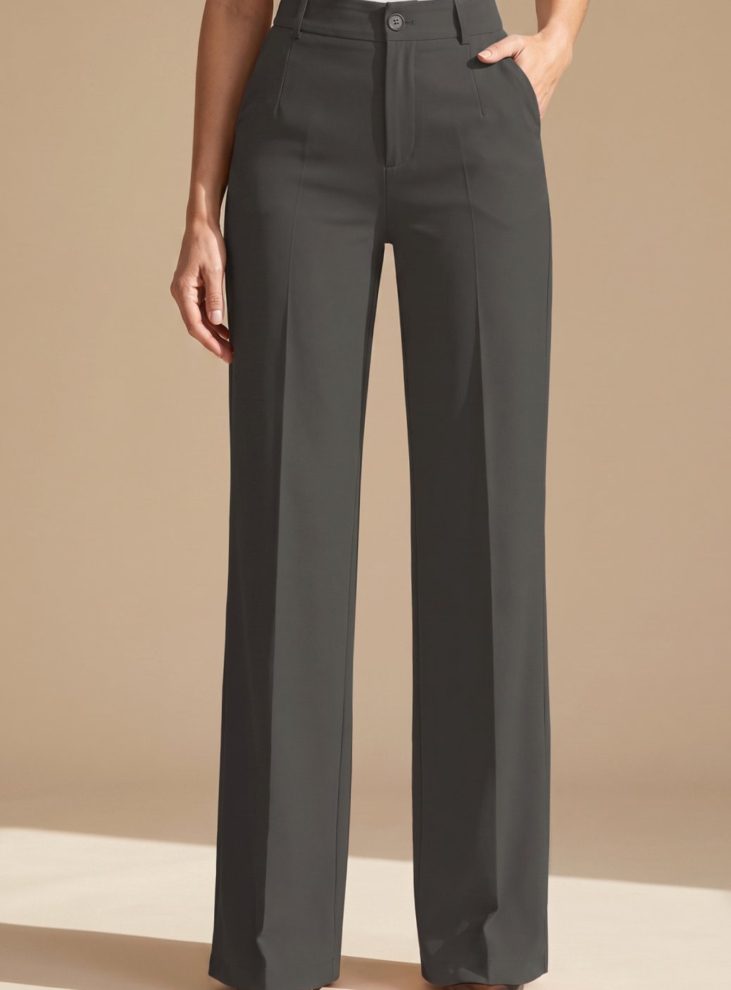 Women High Waist Wide Leg Pleated Dress Pants - Image 3