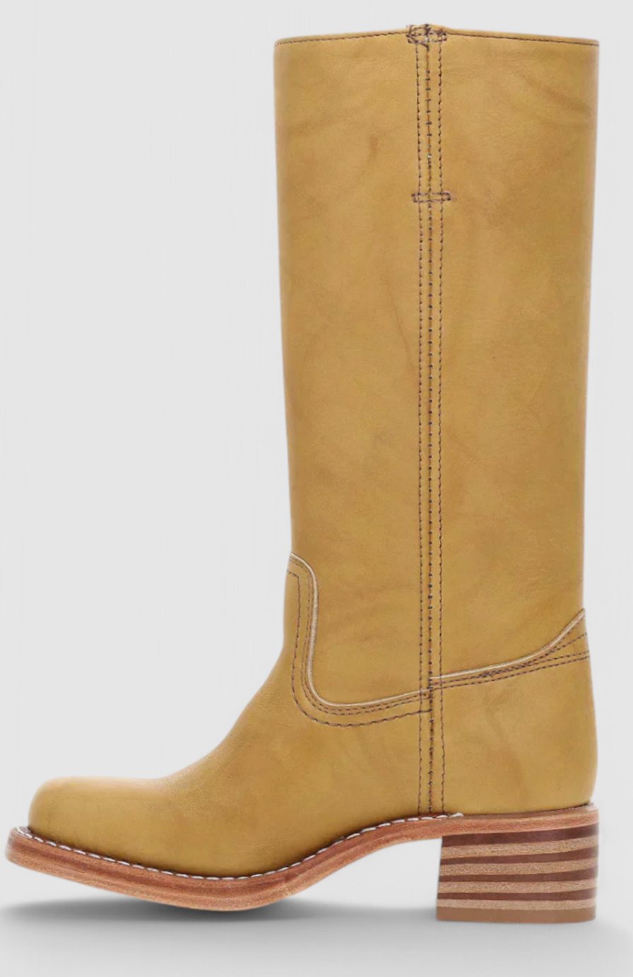Women Genuine Leather Stacked Heel Knee High Boots - Image 16