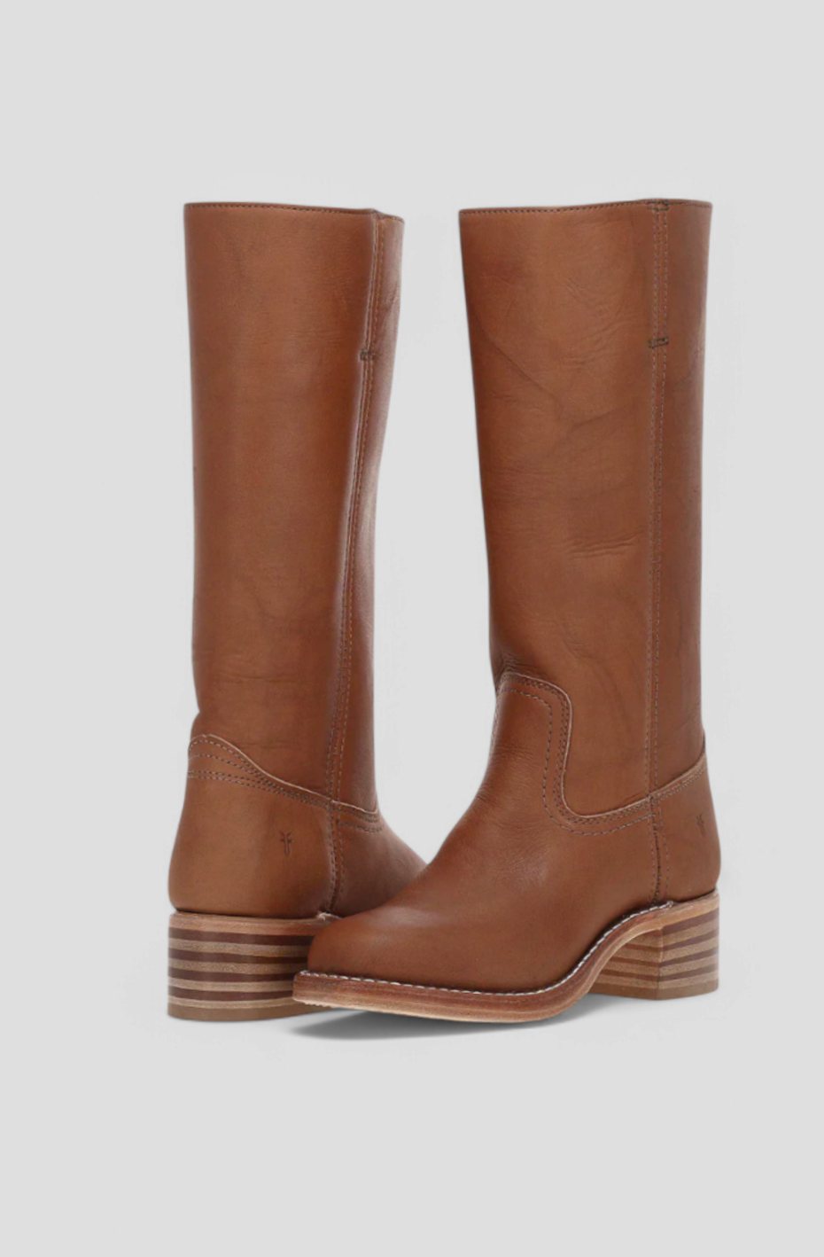 Women Genuine Leather Stacked Heel Knee High Boots - Image 3