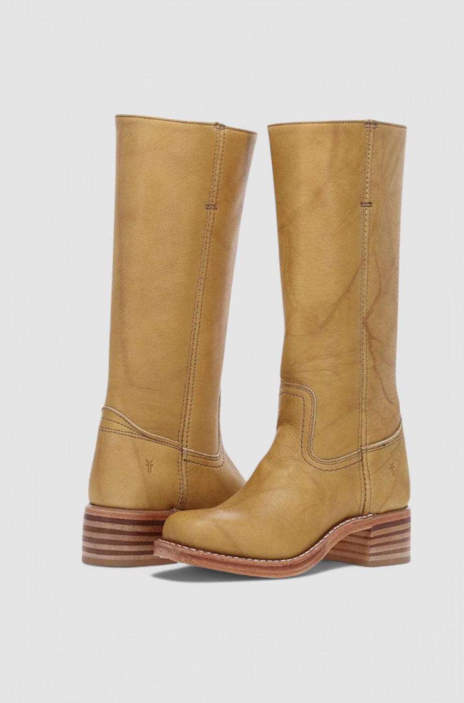 Women Genuine Leather Stacked Heel Knee High Boots - Image 5
