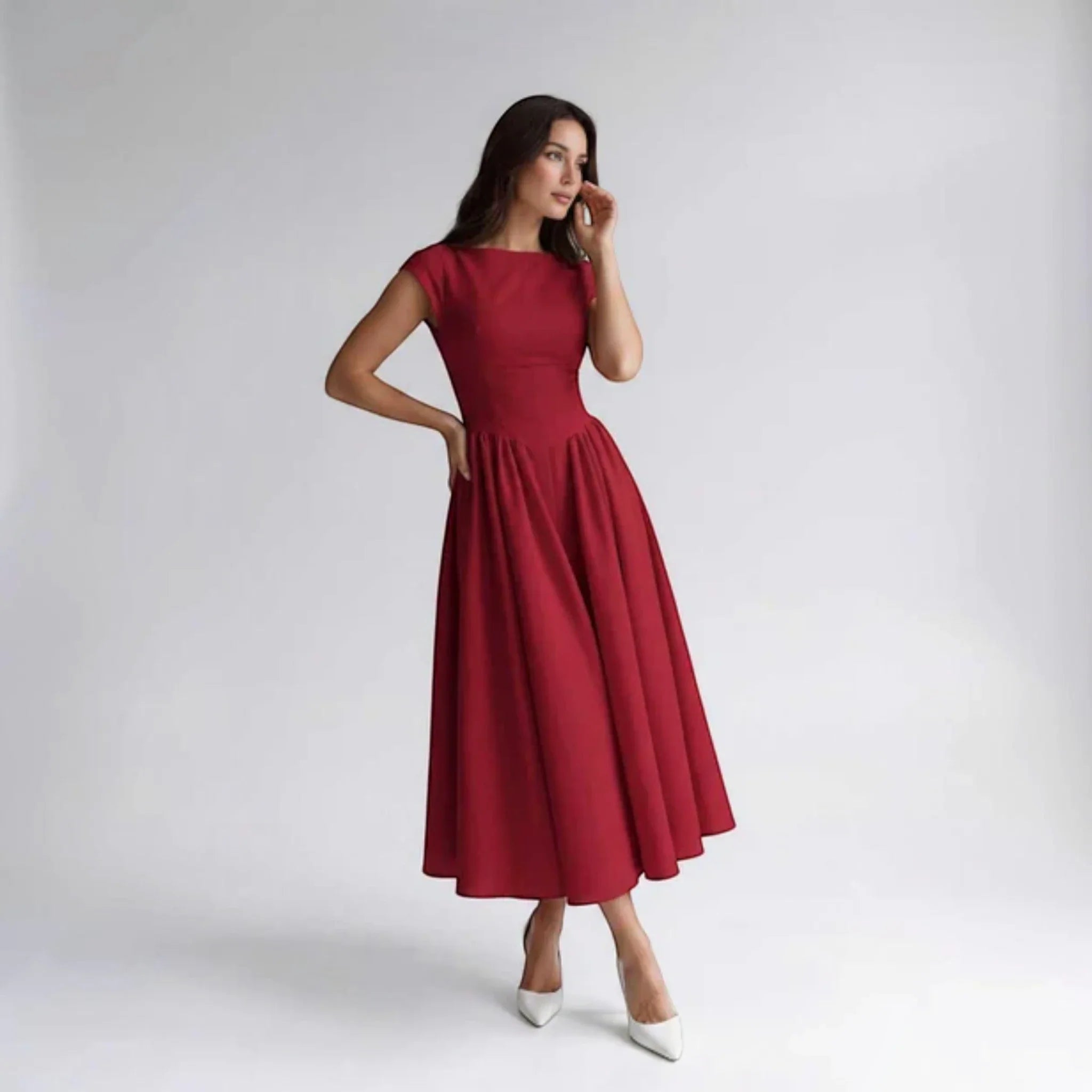 Women Sleeveless Fit and Flare Midi Dress Wedding Guest - Image 10