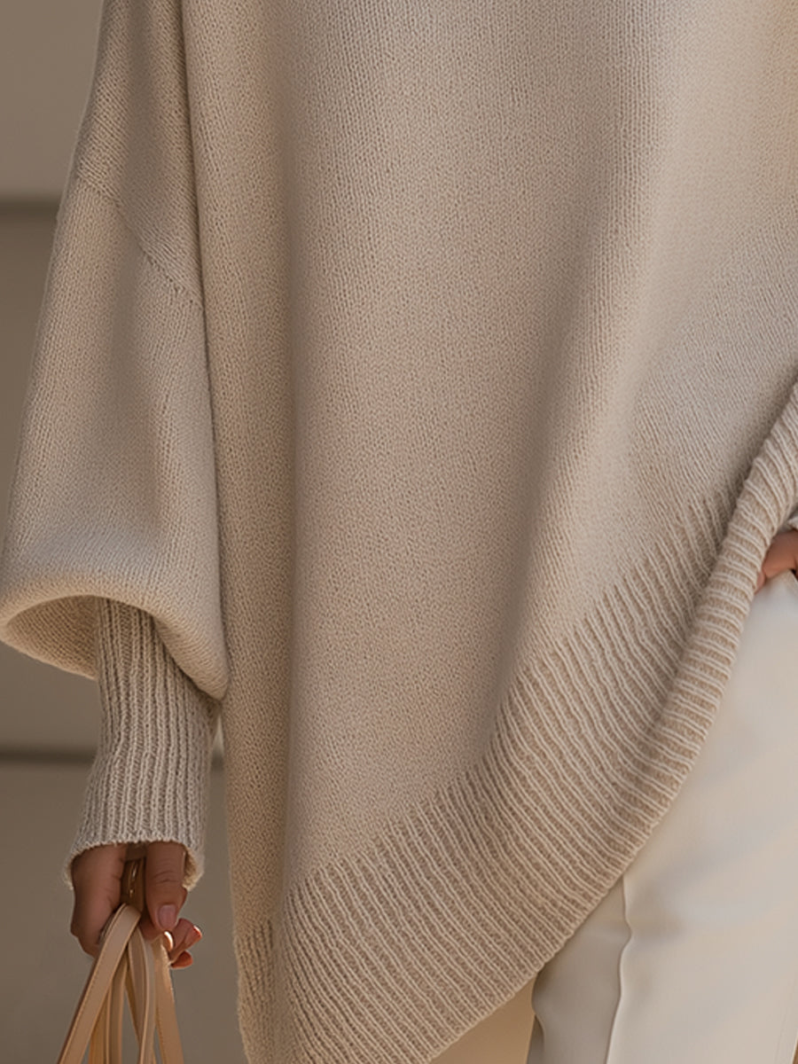 Women Wool Blend Oversized Drop Shoulder Pullover Sweater - Image 3