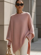 Women Wool Blend Oversized Drop Shoulder Pullover Sweater - Image 6