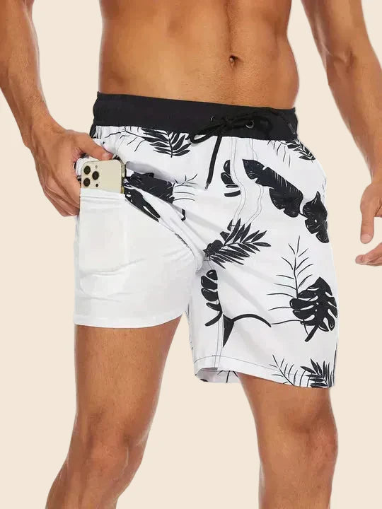 Men's Slim Fit Patterned Swim Shorts Liner - Image 3