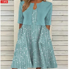 Elise™ - Blumen Zweiteiliges Midi-Kleid - Image 3