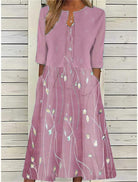 Elise™ - Blumen Zweiteiliges Midi-Kleid - Image 4