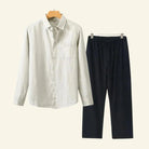 Men's Two Piece Linen Shirt Pants Set - Image 11