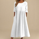 Women Relaxed Fit Midi Dress Pockets Casual Summer - Image 7