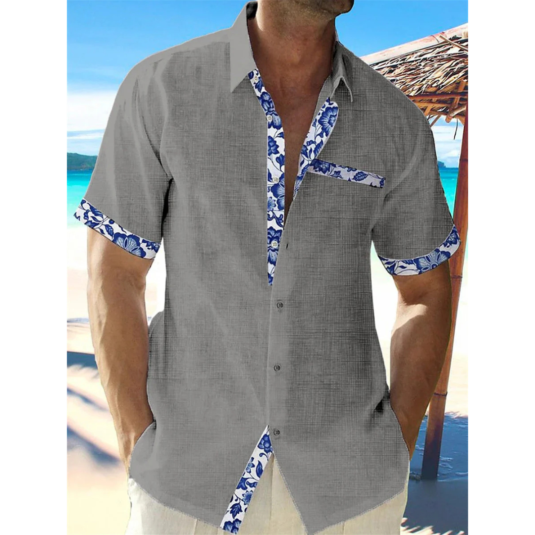 Men's Linen Short Sleeve Button Down Shirt - Image 3
