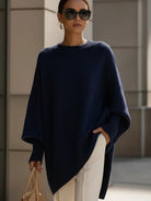Women Wool Blend Oversized Drop Shoulder Pullover Sweater - Image 7